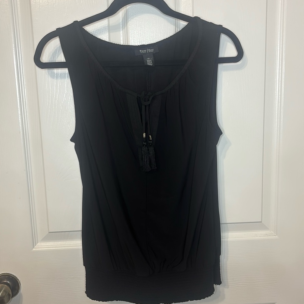 White House Black Market Black Halter Top Blouse Sleeveless Size X Small